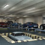 A robotic parking garage adds even greater curb appeal to luxury homes